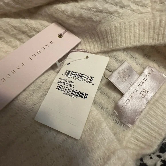 NWT Rachel Parcell Ruffle Sleeve Pointelle Sweater Size M - Picture 4 of 5